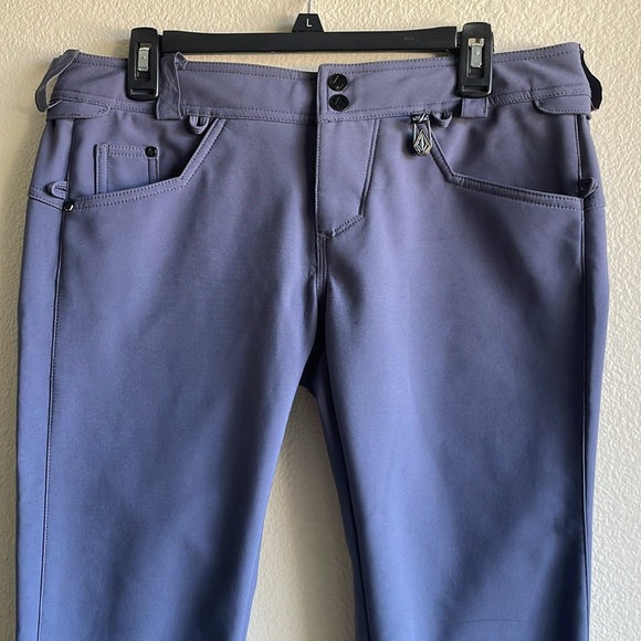 Volcom Women’s Battle Stretch Snowboard Ski Slim Leg Pants Navy Blue - Picture 3 of 7
